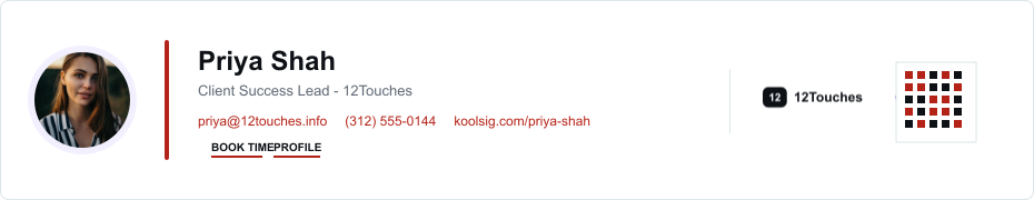 Priya Shah example KoolSig email signature
